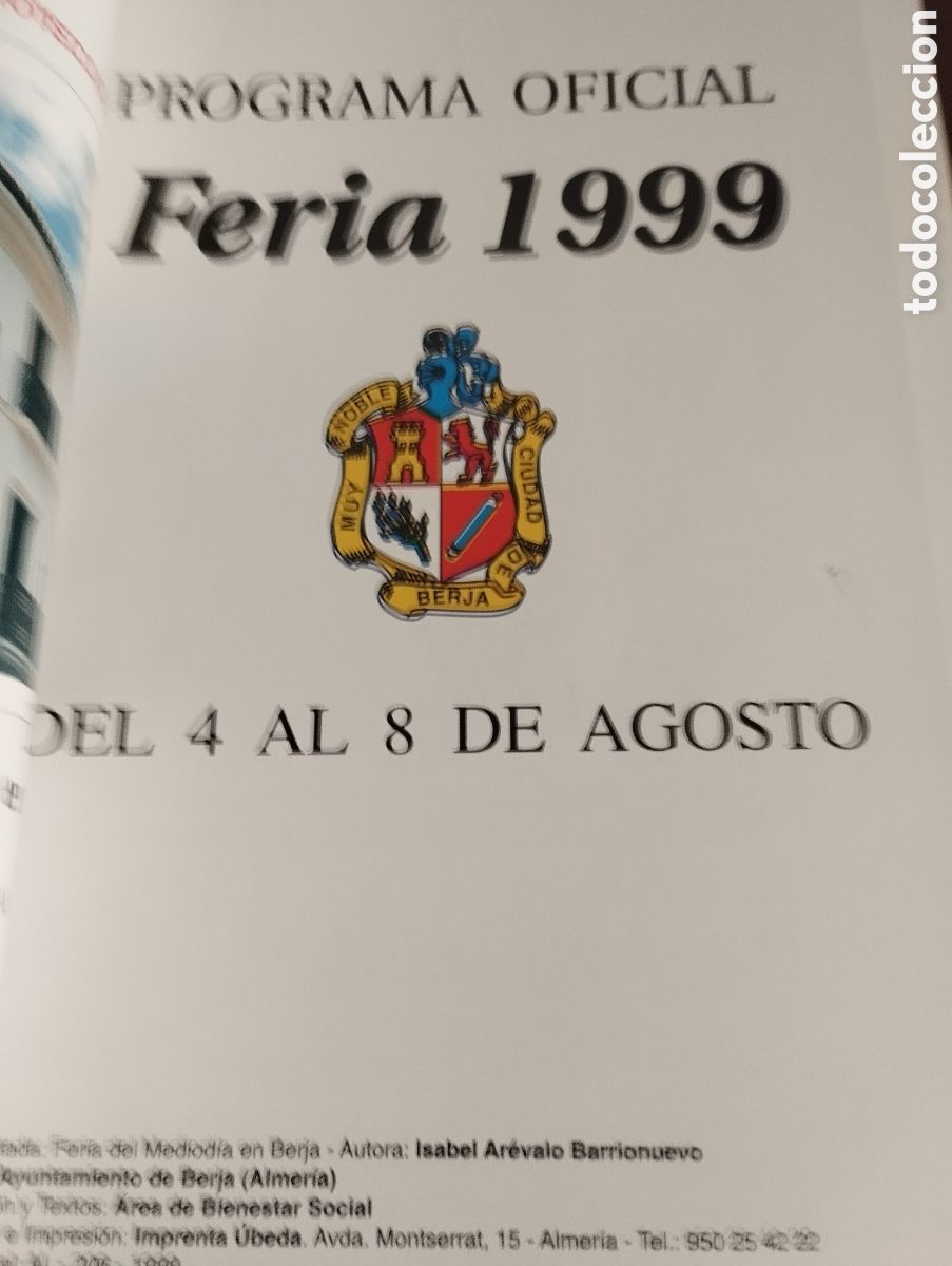 Folletos de turismo: PROGRAMA FERIA DE BERJA -ALMERIA 1999 - Foto 2