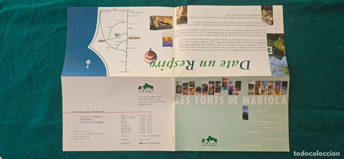 Travel Brochures: FOLLETO CAMPING LAS FONTS DE MARIOLA (2000) BOCAIRENTE (VALENCIA)