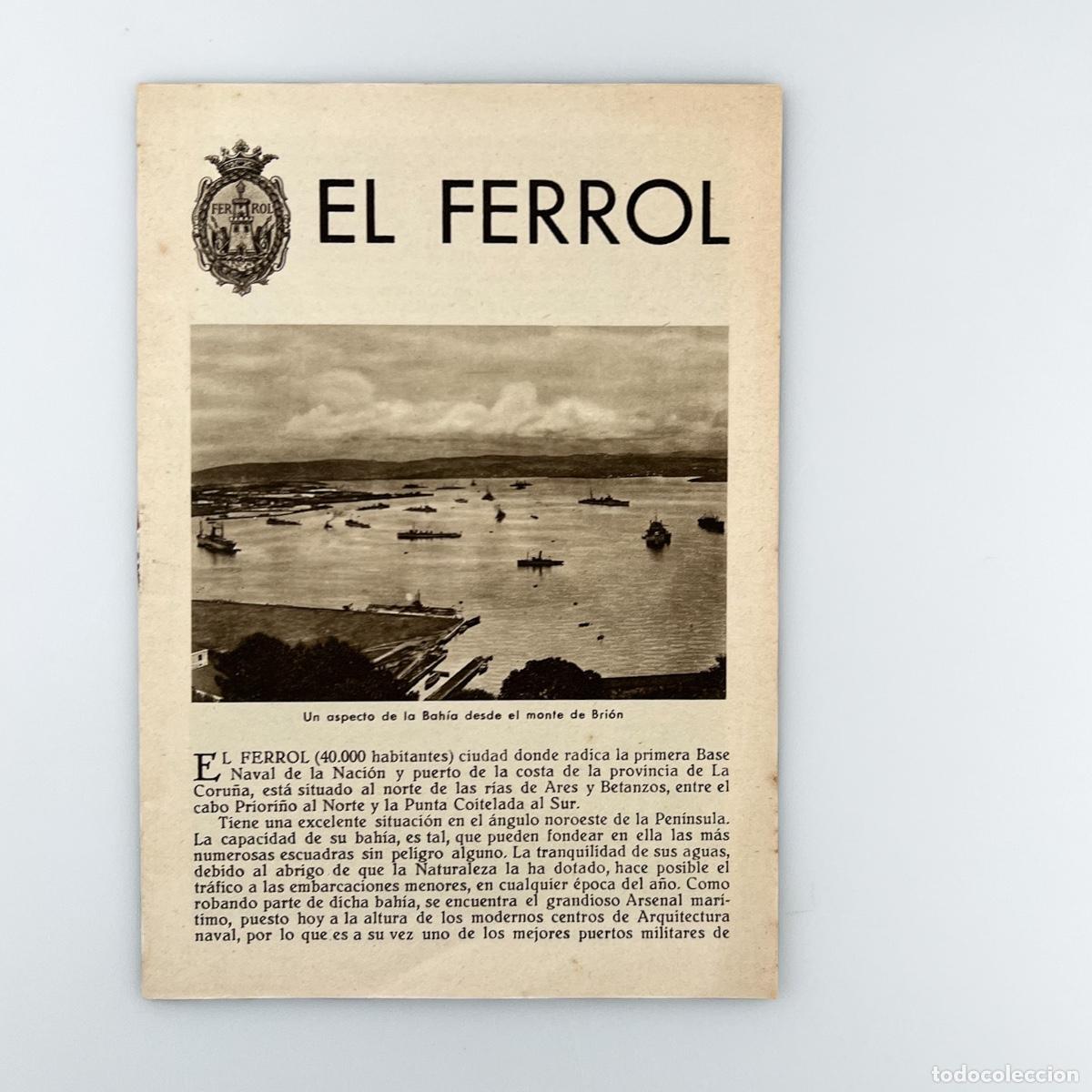 Brochures de tourisme: El Ferrol Panfleto tur&iacute;stico a&ntilde;os 1950