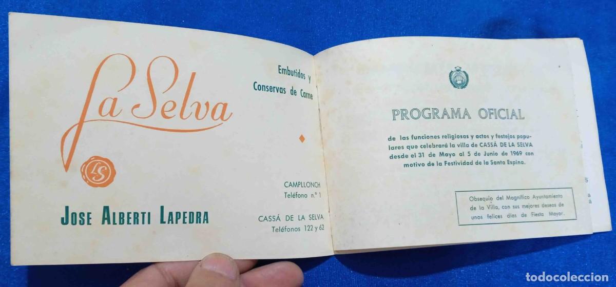 Folletos de turismo: FIESTA MAYOR CASS&Agrave; DE LA SELVA, 1969. - Foto 3