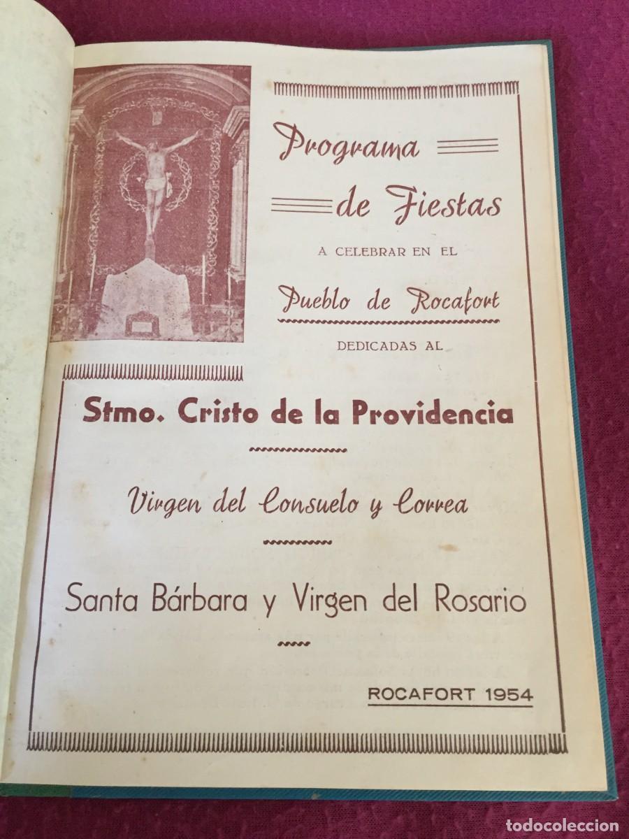 Brochures de tourisme: PROGRAMA DE FIESTAS DE ROCAFORT (VALENCIA) 1954 y 1956 con boletin informativo de Nov 54 a Sept 56