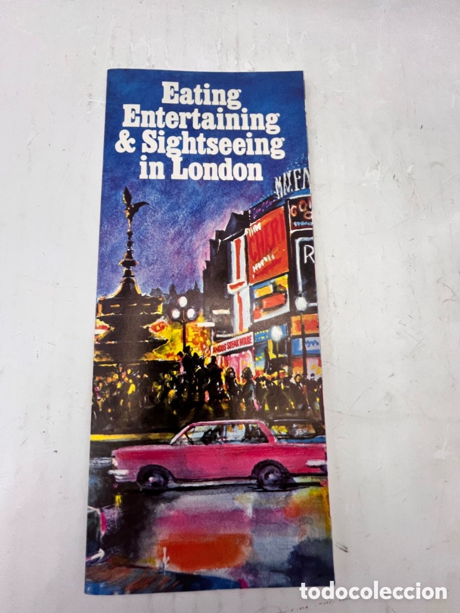 Travel Brochures: Folleto tur&iacute;stico a&ntilde;os 70 con planos para comer y entretenerse en London