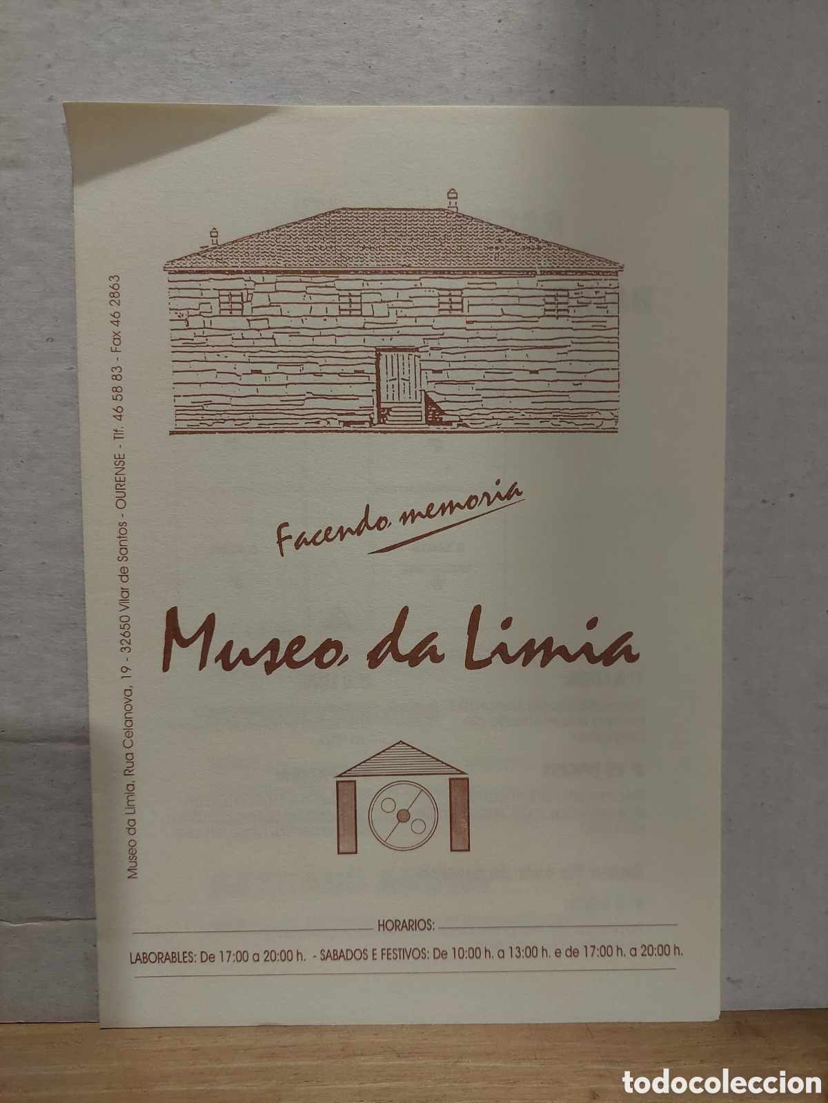 Folletos de turismo: DIPTICO MUSEO DA LIMIA - Foto 1