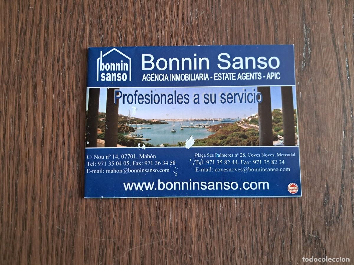 Travel Brochures: folleto publicitario inmobiliaria Bonn&iacute;n Sans&oacute;, con mapa Menorca y Plano de Mah&oacute;n. Menorca.