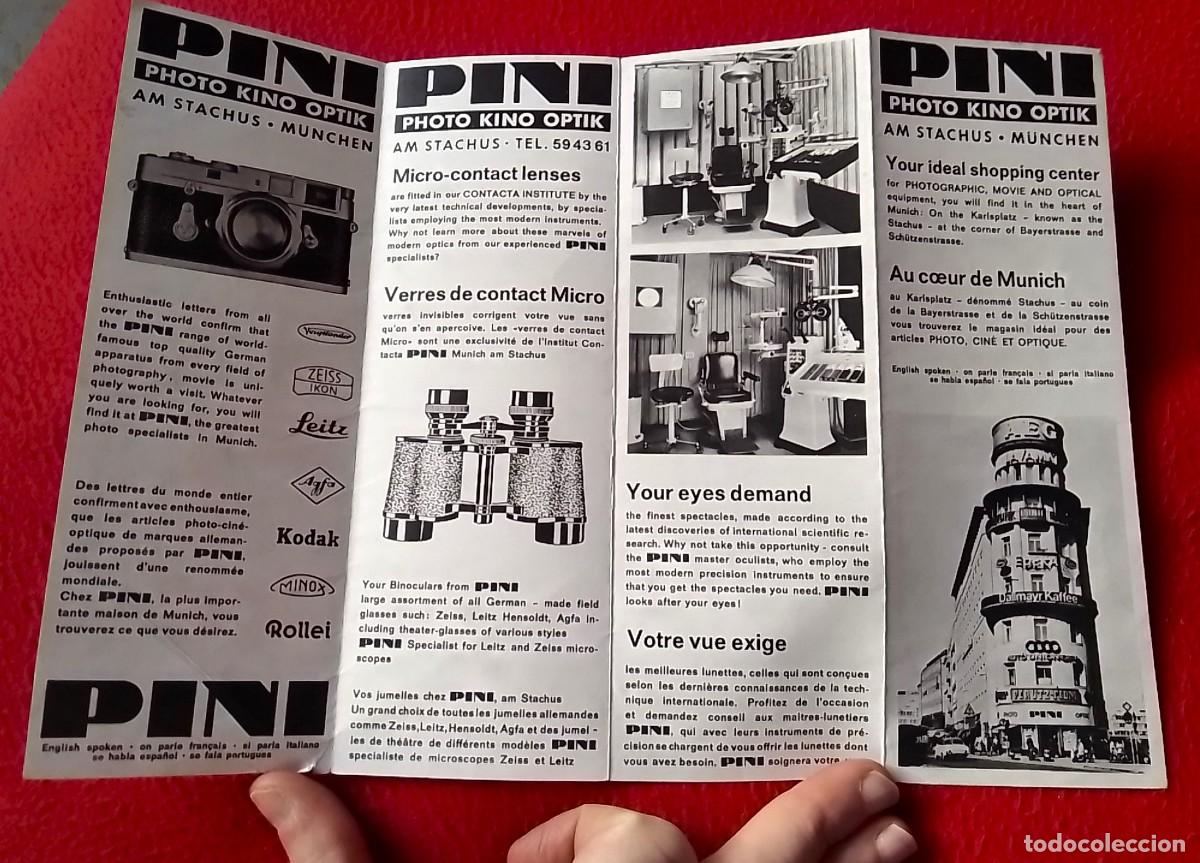 Travel Brochures: FOLLETO PUBLICIDAD PINI PHOTO KINO OPTIK CON MAPA PLANO MAP KARTE DE MUNICH M&Uuml;NCHEN LEITZ AGFA KODAK