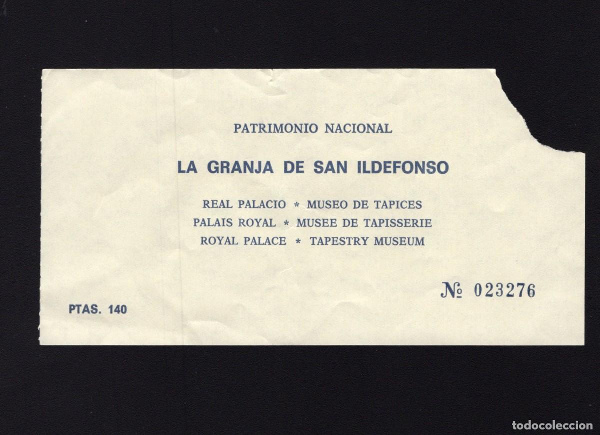 Tourismusbrosch&uuml;ren: Entrada Visita Palacio de La Granja de San Ildefonso. A&ntilde;o 1985.