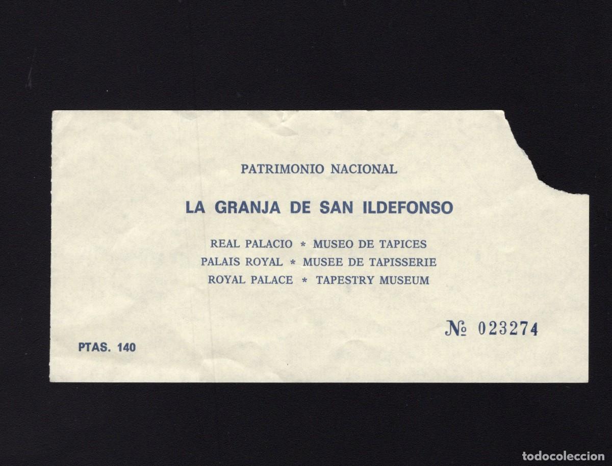 Tourismusbrosch&uuml;ren: Entrada Visita Palacio de La Granja de San Ildefonso. A&ntilde;o 1985.