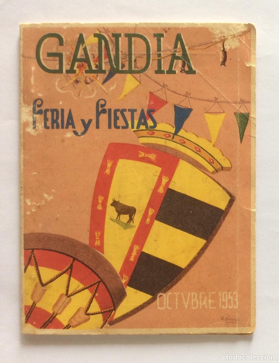 Folhetos de turismo: PROGRAMA FERIA Y FIESTAS GANDIA 1953 VALENCIA