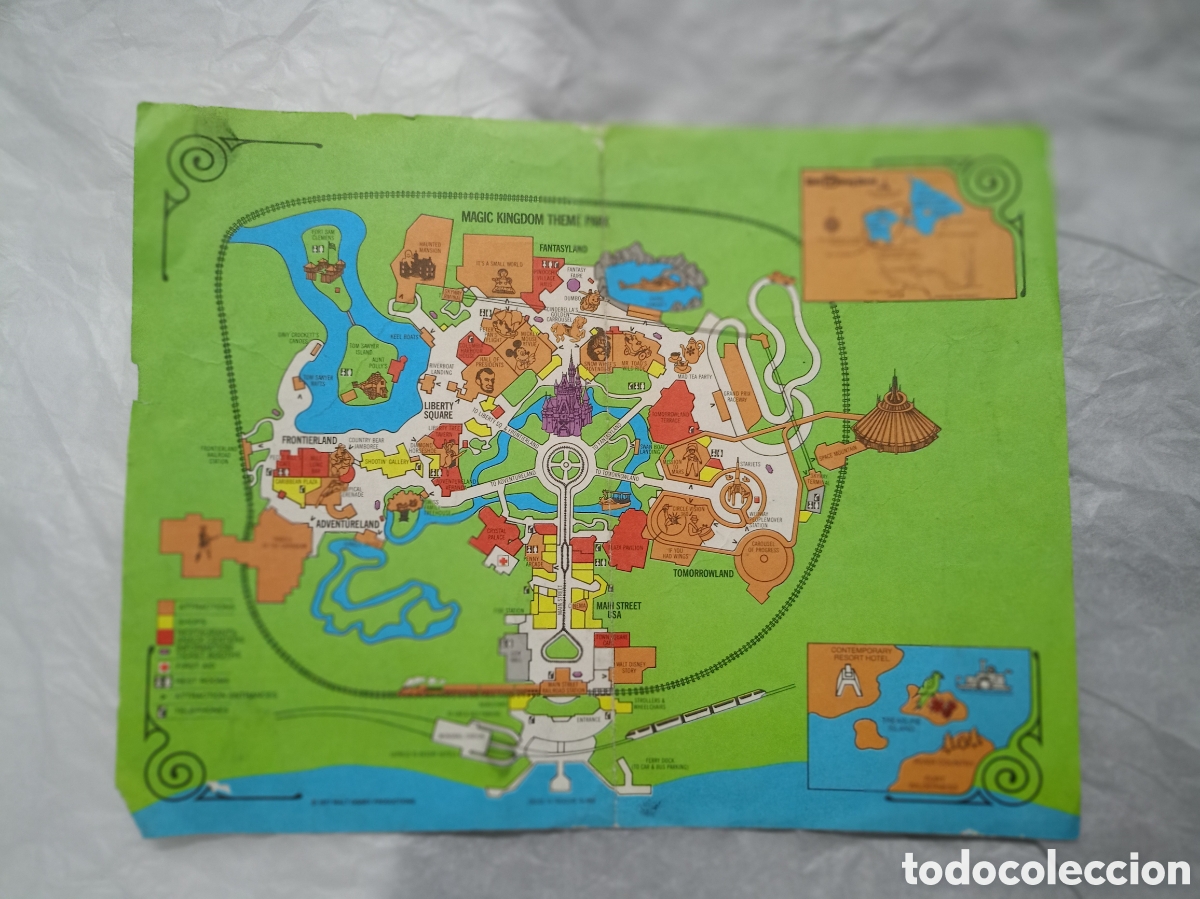 antiguo mapa parque walt disney magic kingdom d - Compra venta en ...