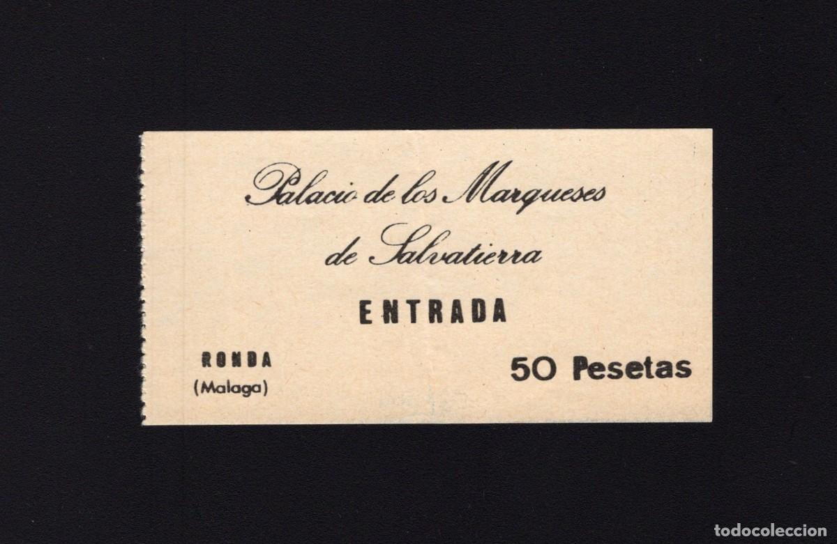 Tourismusbrosch&uuml;ren: Entrada visita Palacio de los Marqueses de Salvatierra. Ronda. M&aacute;laga. A&ntilde;o 1982.