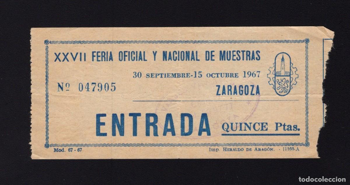 Tourismusbrosch&uuml;ren: Entrada XXXII Feria de Muestras de Zaragoza. 1967.