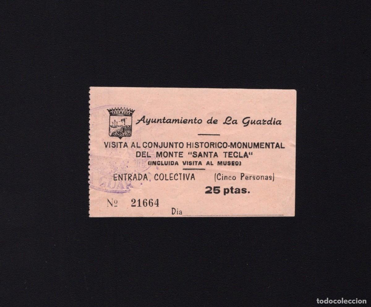 Tourismusbrosch&uuml;ren: Entrada visita Conjunto Monte Santa Tecla. La Guardia 8 septiembre 1976.