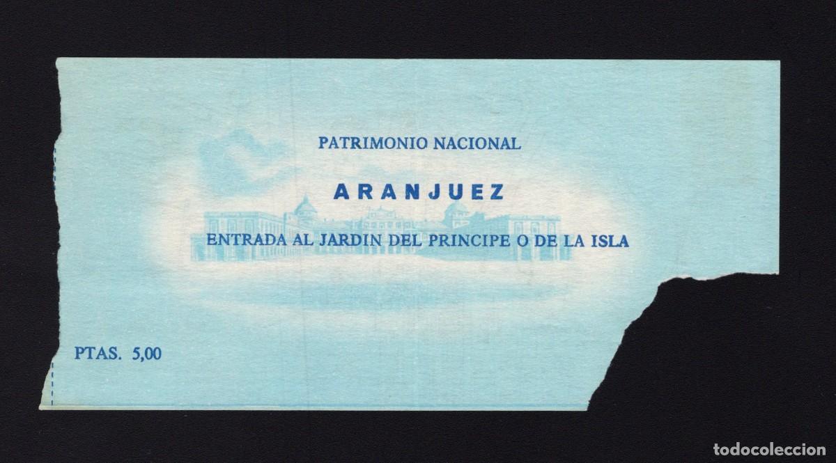 Tourismusbrosch&uuml;ren: Entrada visita Jard&iacute;n del Pr&iacute;ncipe o de La Isla. Aranjuez. 1973.