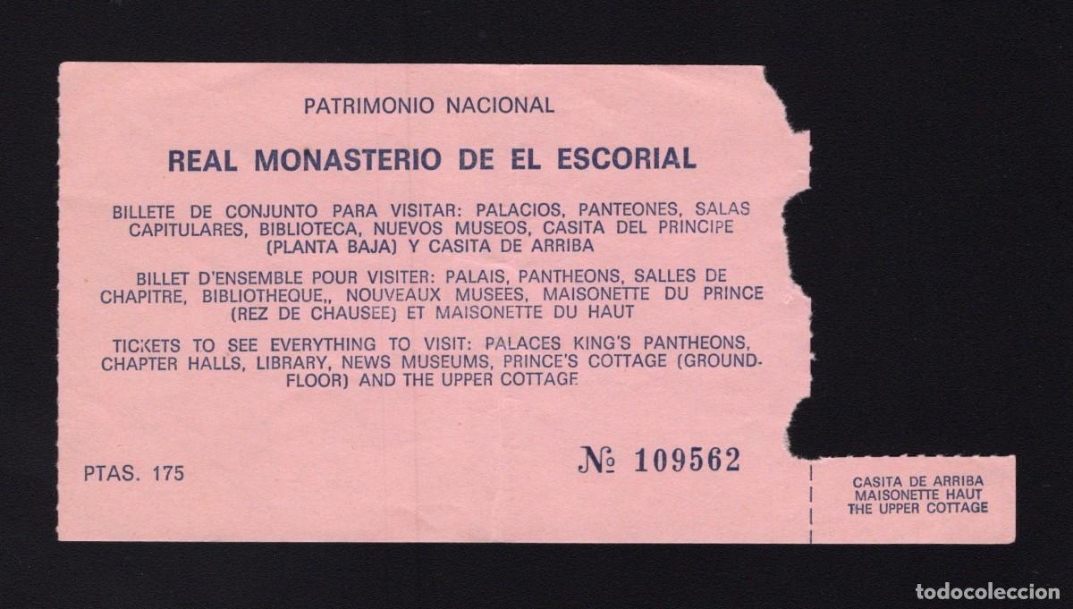 Tourismusbrosch&uuml;ren: Entrada visita Real Monasterio de El Escorial. Patrimonio Nacional.