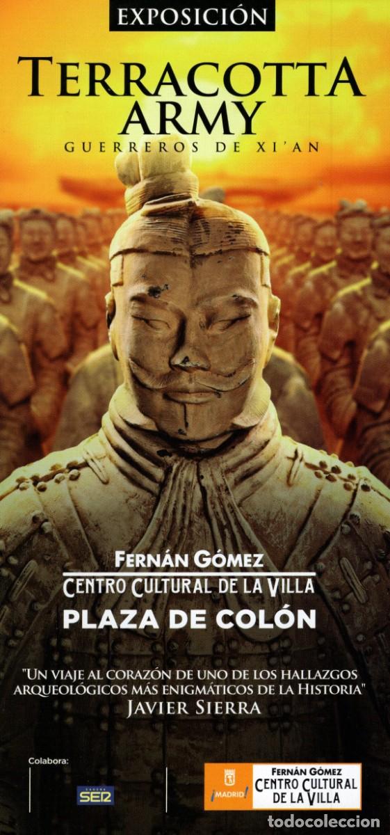 Folhetos de turismo: Folleto d&iacute;ptico. Terracota Army. Centro Cultural Fern&aacute;n G&oacute;mez. Madrid. 2014.