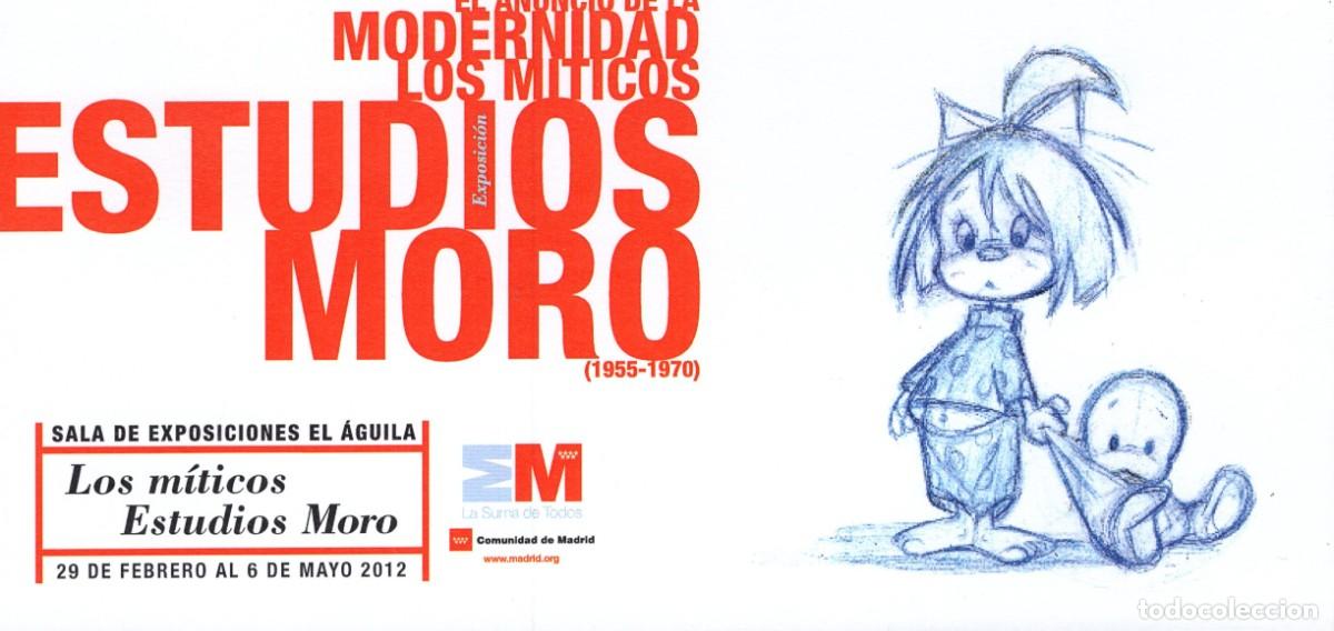 Folhetos de turismo: Folleto tarjeta. M&iacute;ticos Estudios Moro. Sala Exposiciones El &Aacute;guila. Madrid. 2012.