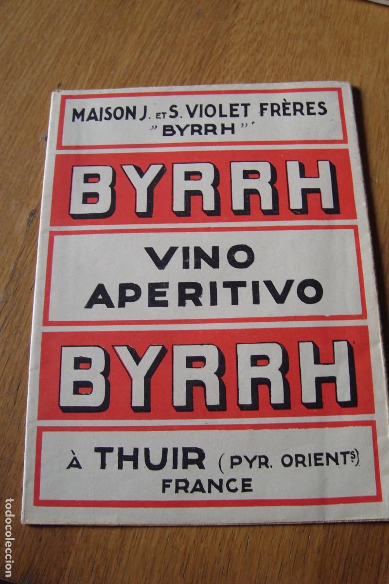 Folhetos de turismo: ANTIGUO DESPLEGABLE VINO APERITIVO BYRRH THUIR FRANCE. PLANO EXPOSICION BARCELONA 1929