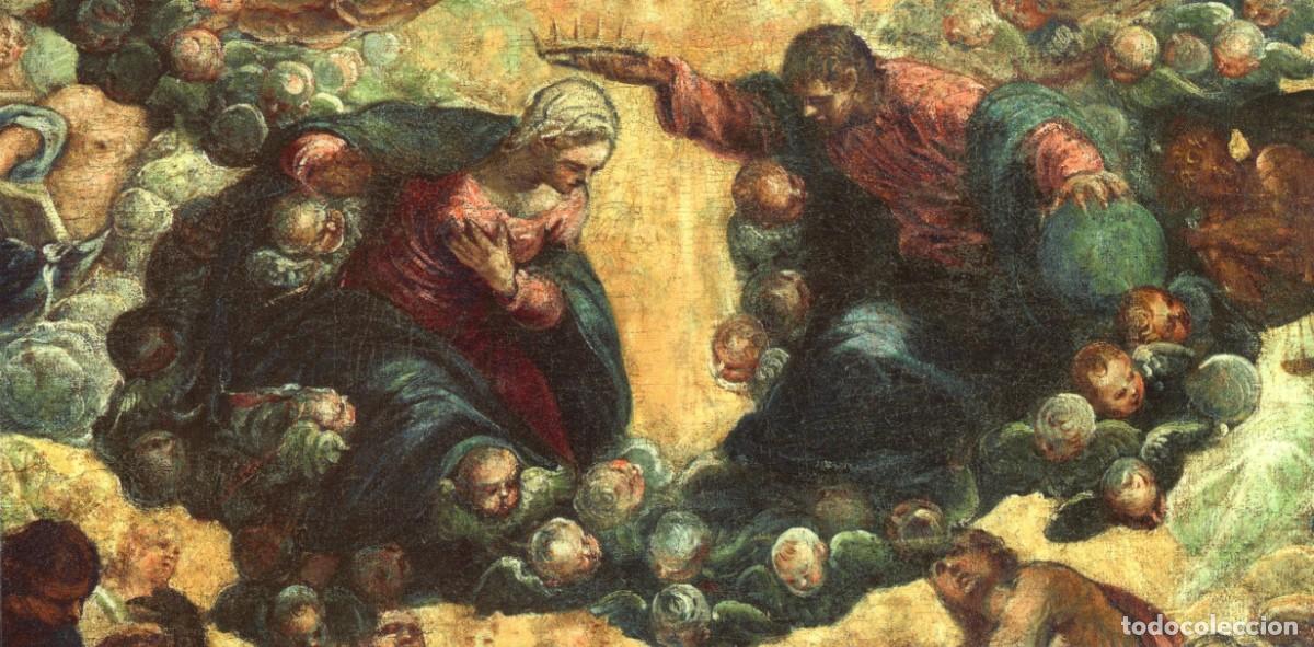 Folhetos de turismo: Folleto-postal. El Para&iacute;so de Tintoretto en restauraci&oacute;n. Museo Thyssen Bornemisza. 2012.