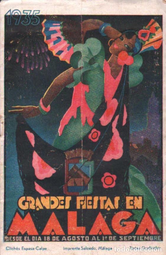 Folhetos de turismo: GRANDES FIESTAS EN M&Aacute;LAGA, FOLLETO DE 1935. L-MAL-358