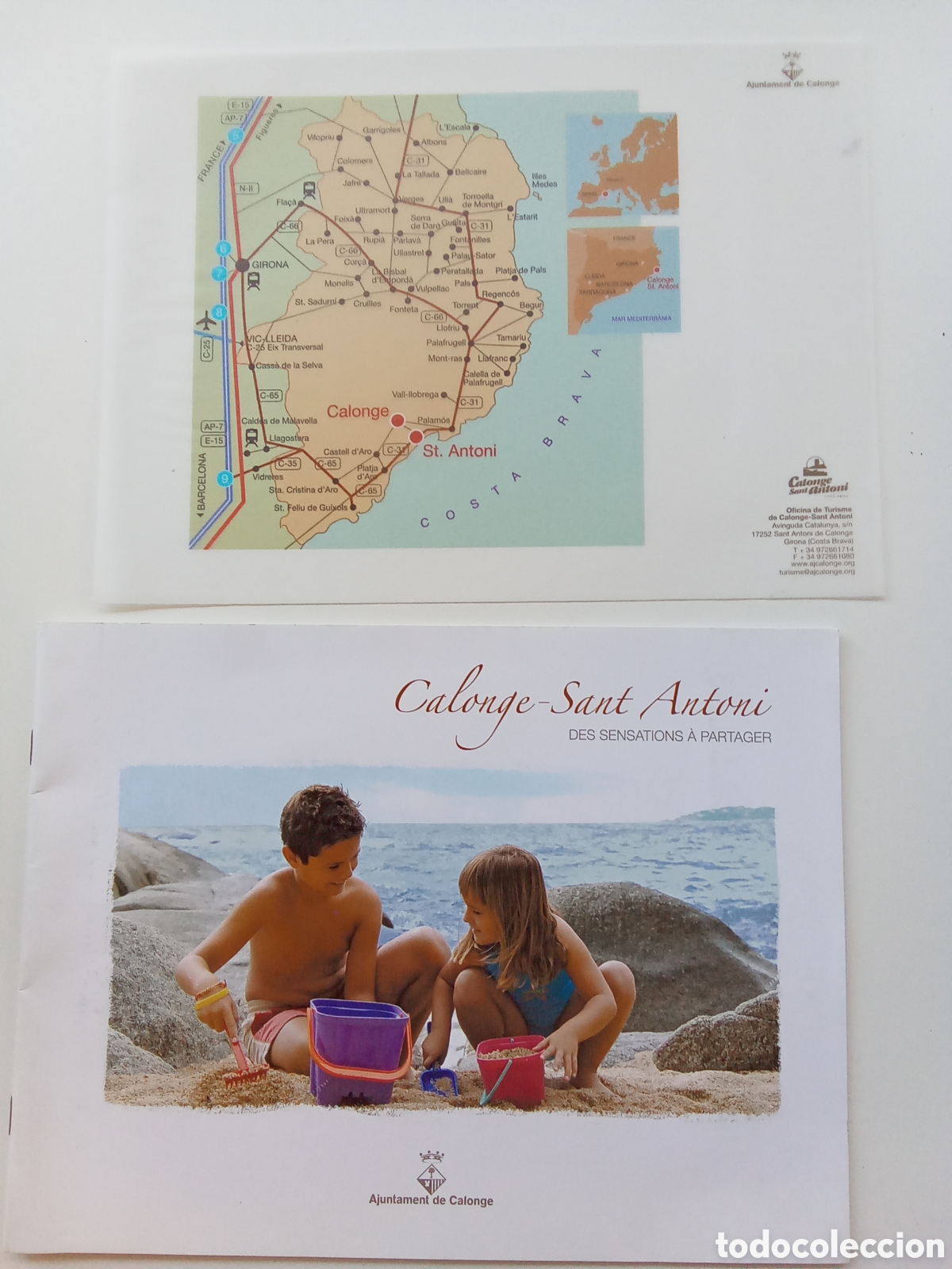 Folhetos de turismo: FOLLETO AYUNTAMIENTO DE CALONGE . COSTA BRAVA . EN FRANC&Eacute;S