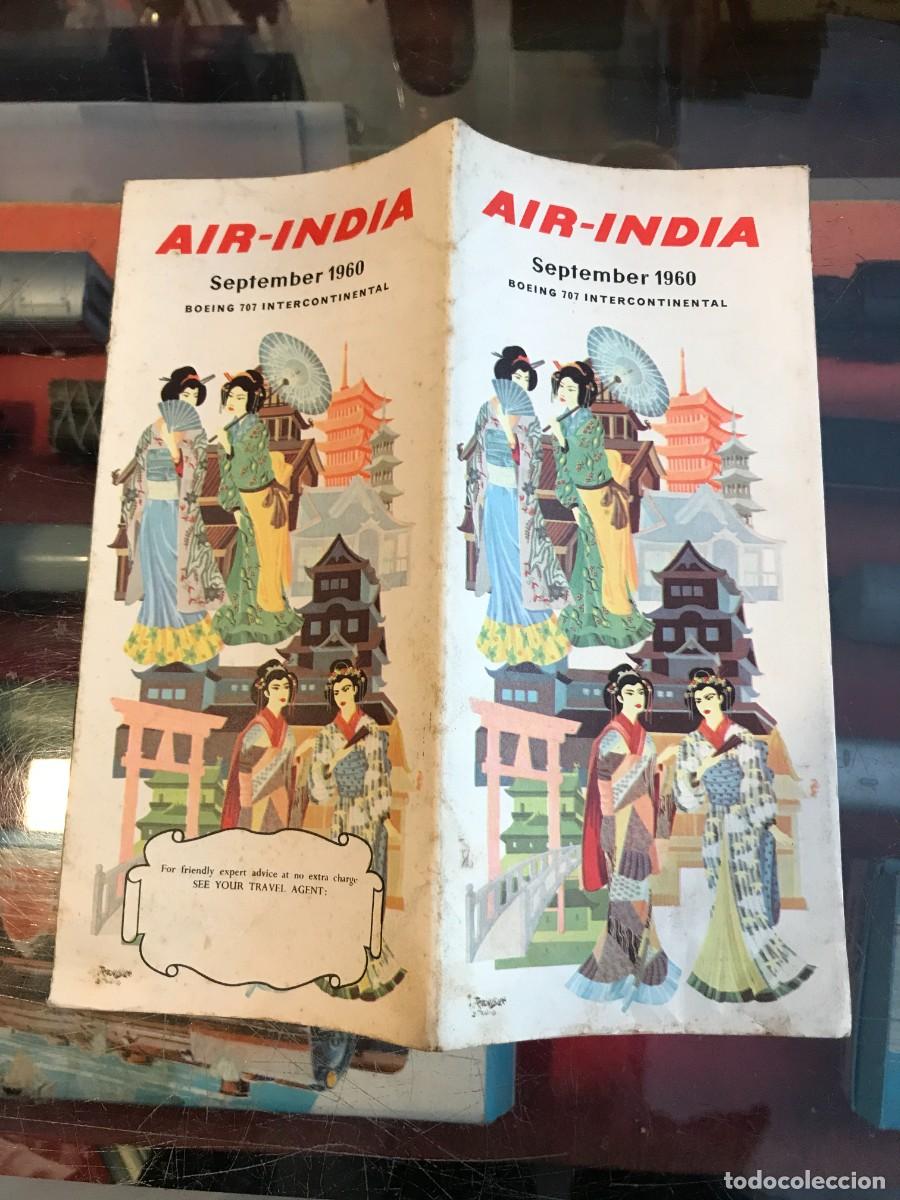 Folhetos de turismo: FOLLETO DE TURISMO. AIR-INDIA. SEPTEMBER 1960. BOEING 707 INTERCONTINENTAL