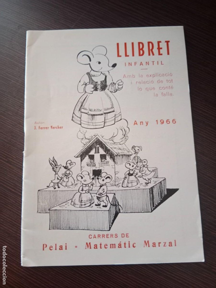 Folhetos de turismo: LLIBRET FALLA INFANTIL PELAYO MATEMATICO MARZAL 1966 - FALLAS DE VALENCIA