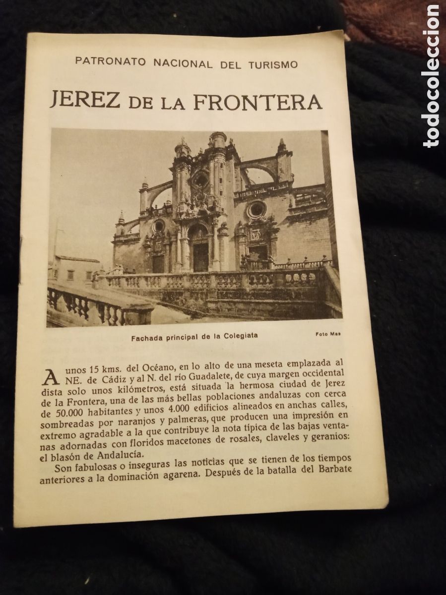 Folhetos de turismo: Jerez de la Frontera, Patronato Nacional de Turismo d&eacute;cada de 1930 , tiene 8 p&aacute;ginas.