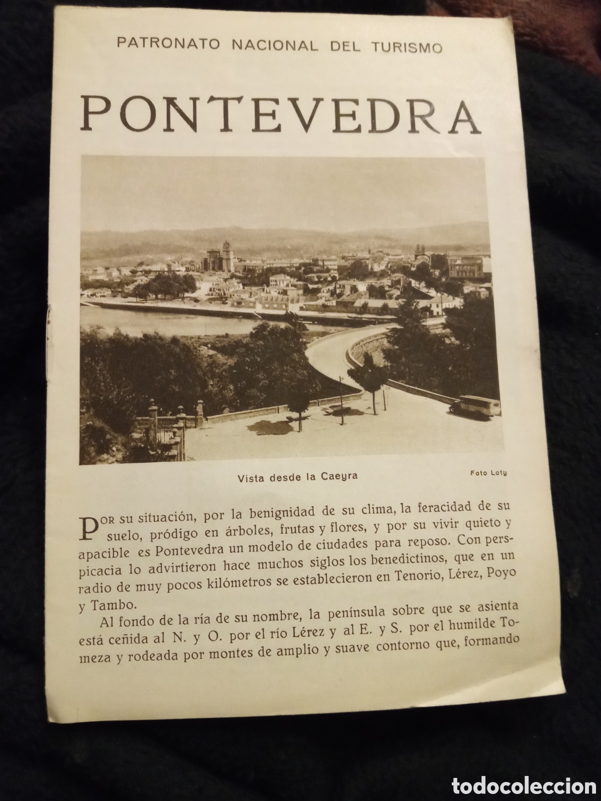 Folhetos de turismo: Pontevedra, Patronato Nacional de Turismo d&eacute;cada de 1930, tiene 8 p&aacute;ginas.