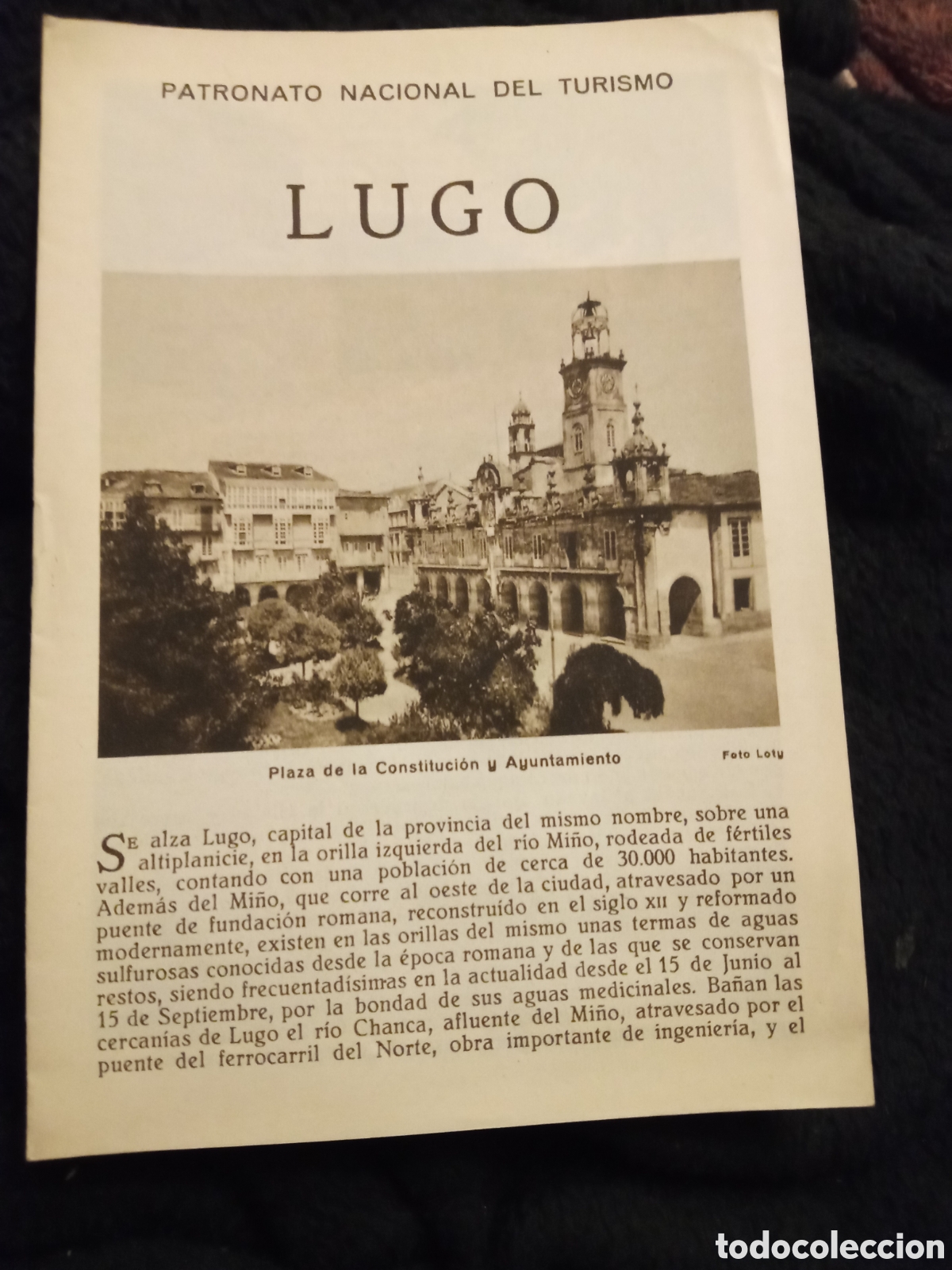 Folhetos de turismo: Lugo, Patronato Nacional de Turismo d&eacute;cada de 1930, tiene 8 p&aacute;ginas.