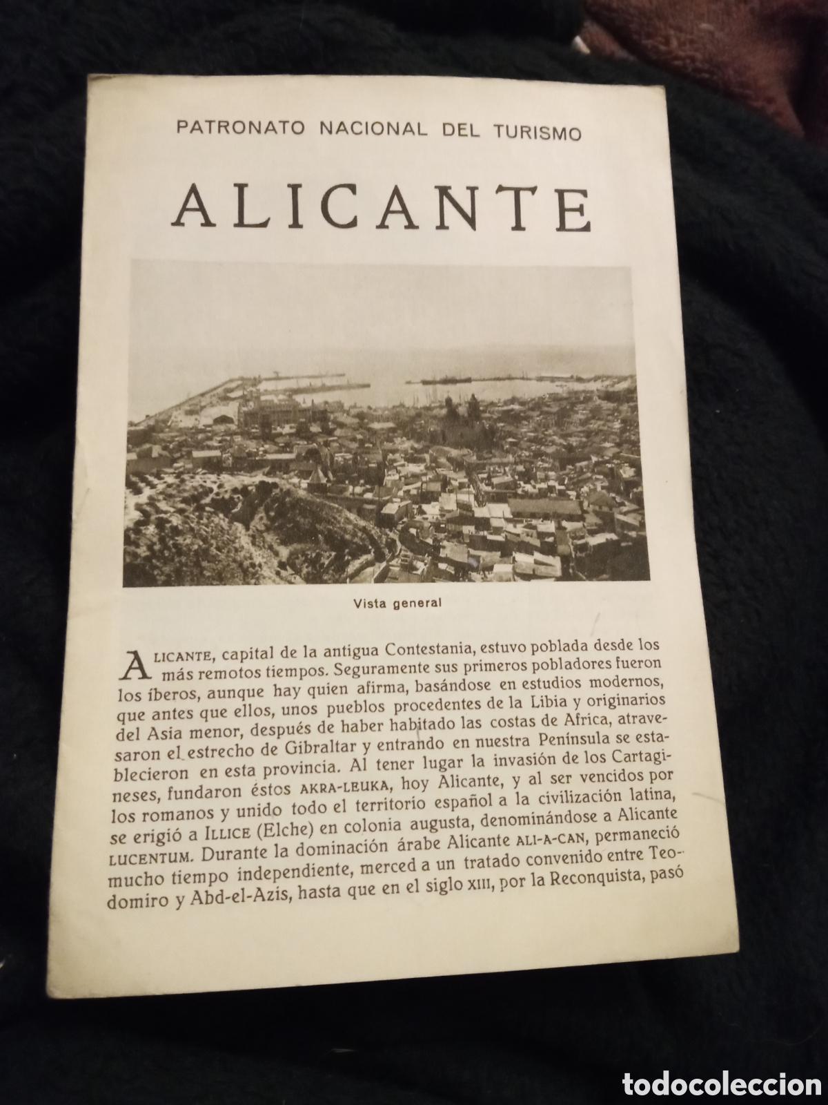 Folhetos de turismo: Alicante, Patronato Nacional de Turismo d&eacute;cada de 1930, tiene 8 p&aacute;ginas.