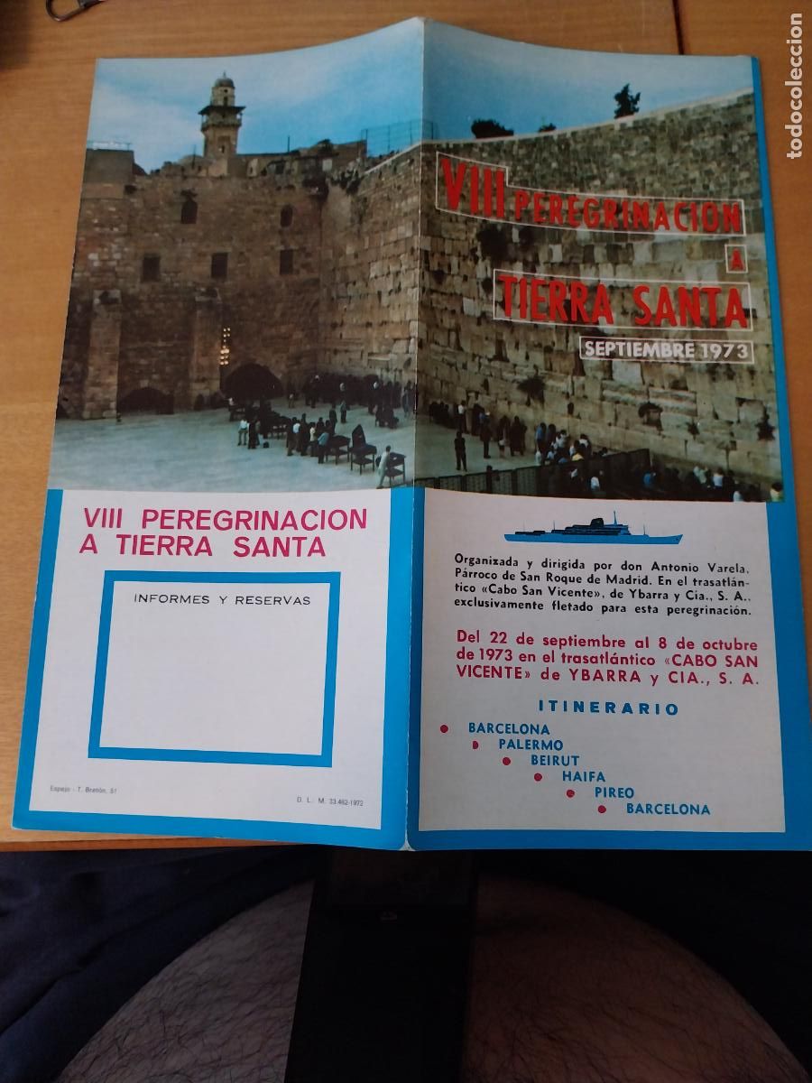 Folhetos de turismo: VIII PEREGRINACION TIERRA SANTA CATALOGO FOLLETO 1973 23,5X10,7CMS