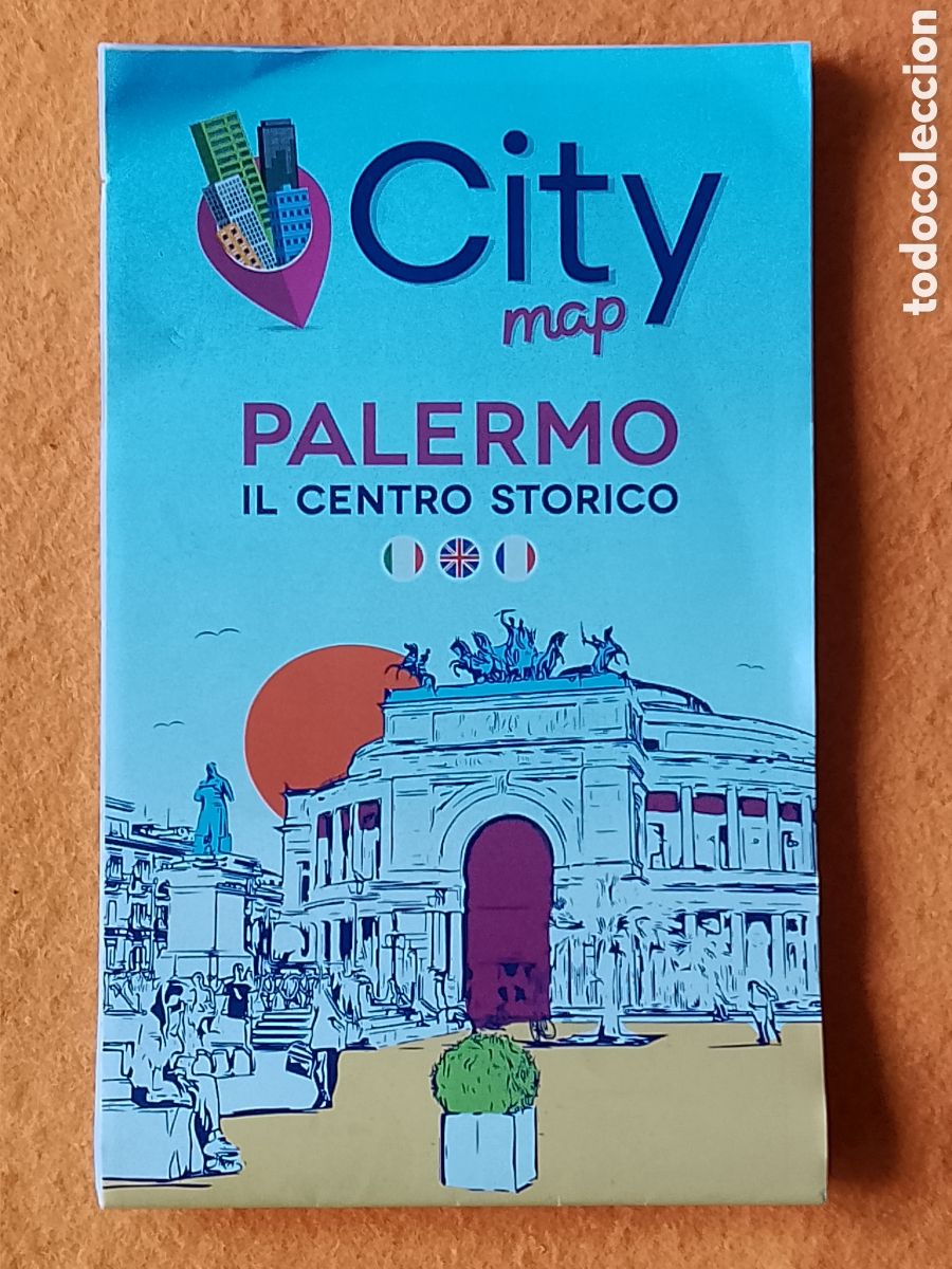 Tourismusbrosch&uuml;ren: Palermo city map. Il centro storico. English . Francais . Italiano . 2025