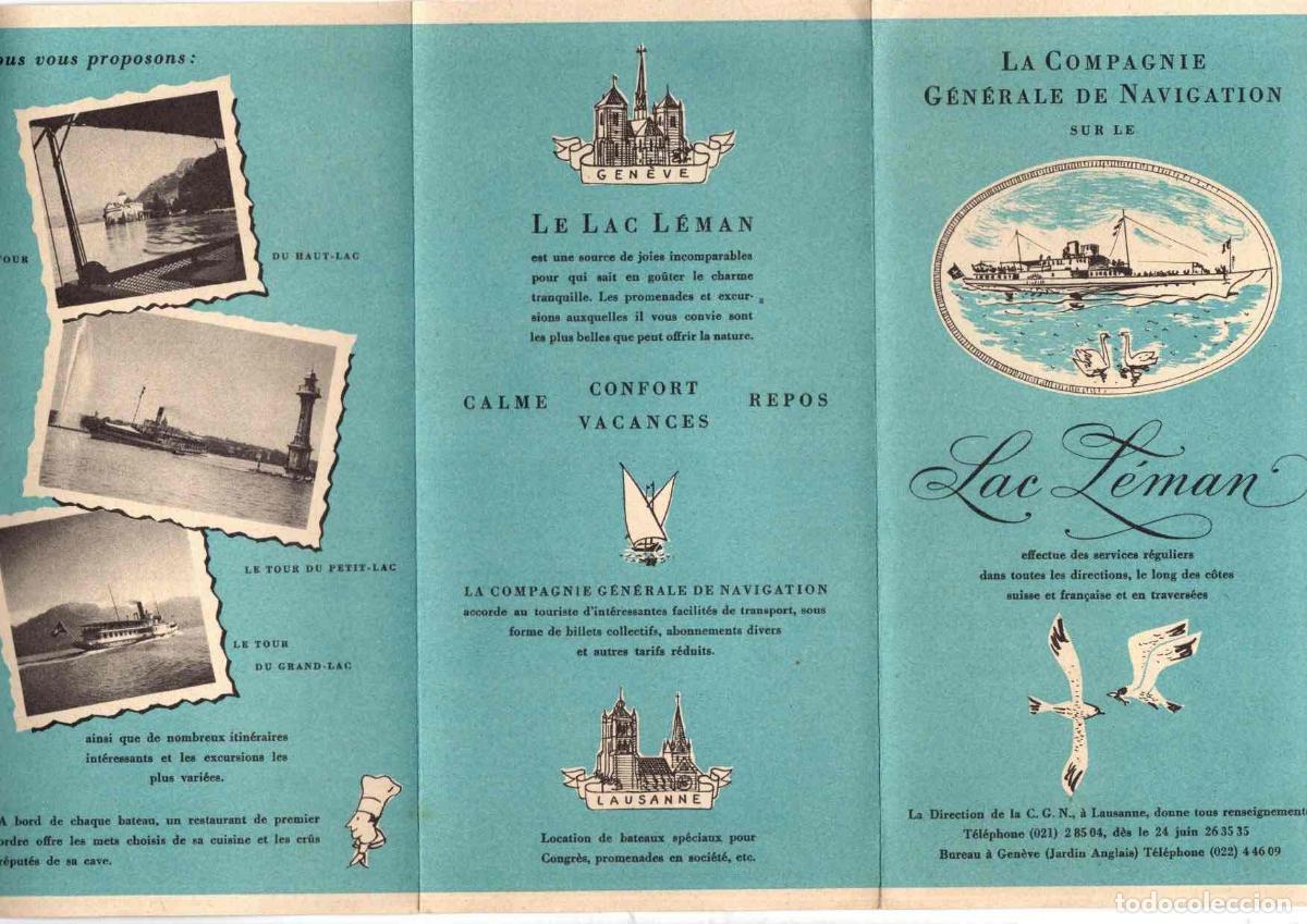 Travel Brochures: TRIPTICO PUBLICITARIO COMPA&Ntilde;IA GENERAL DE NAVEGACION LAC LEMAN.