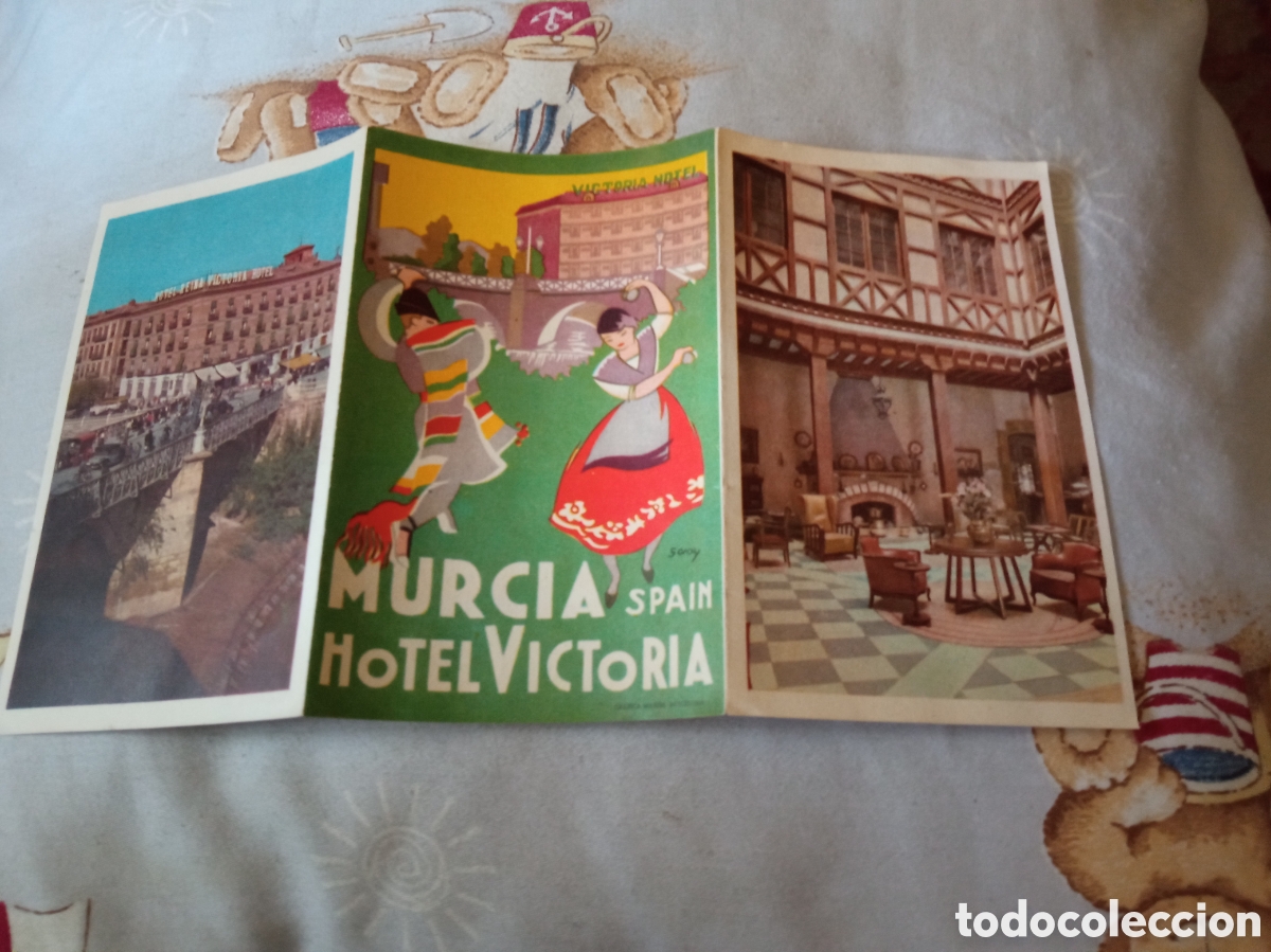 Folhetos de turismo: Antiguo tr&iacute;ptico, Hotel Reina Victoria, Murcia.