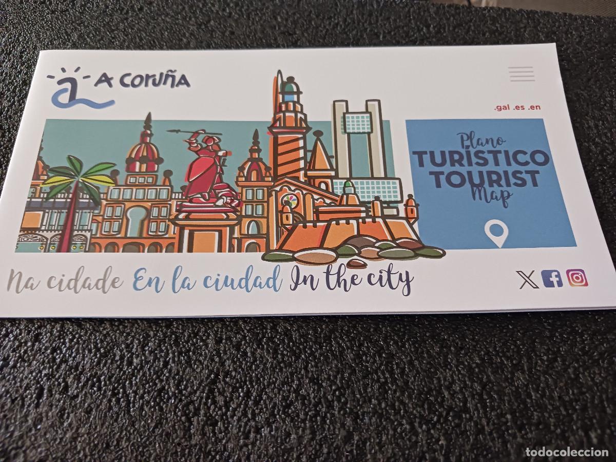 Folletos de turismo: plano desplegable de a coru&ntilde;a - Foto 1