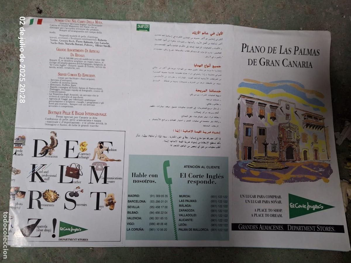 Travel Brochures: Antiguo mapa plano Las Palmas de Gran Canaria Promoci&oacute;n Corte Ingl&eacute;s