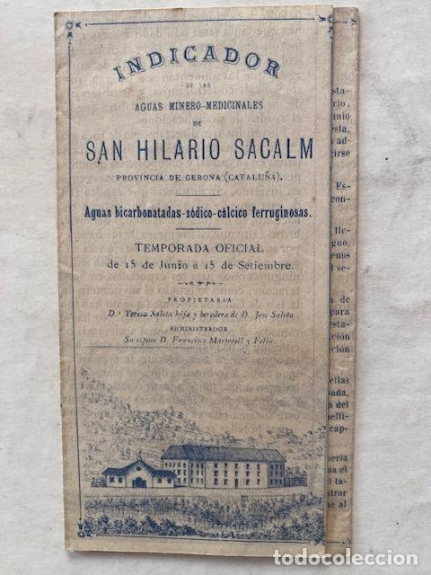 Travel Brochures: San Hilario Sacalm.Indicador de las Aguas Minero-Medicinales. A&ntilde;os 20
