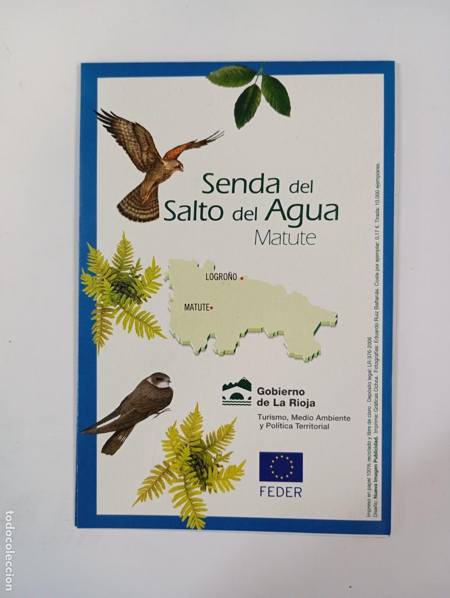 Tourismusbrosch&uuml;ren: FOLLETO DE TURISMO SENDA SALTO DEL AGUA MATUTE LA RIOJA. TDKP25B