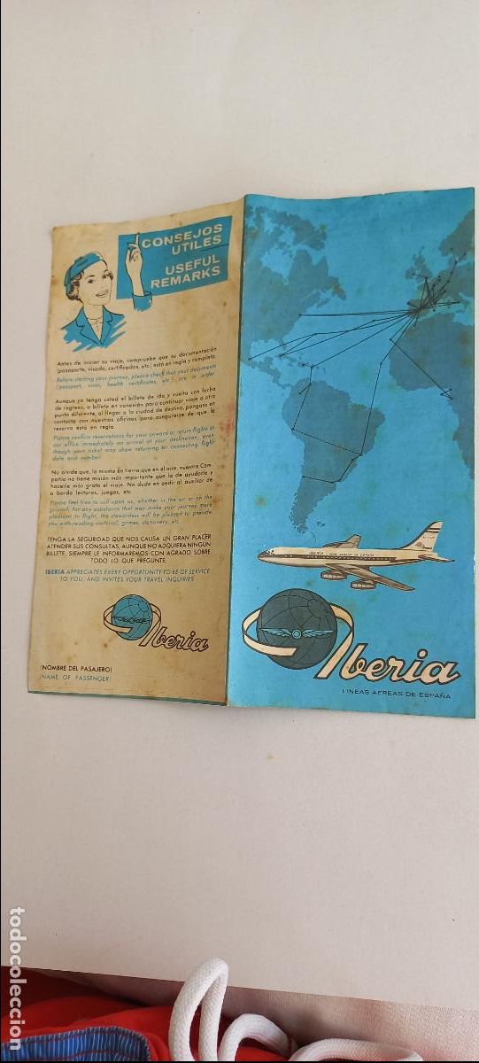 Brochures de tourisme: Antiguo folleto de Iberia. Lineas aereas de Espa&ntilde;a. Delegaciones, oficinas, consejos &uacute;tiles.