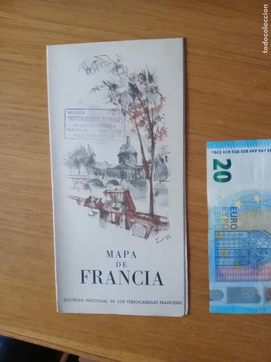 Brochures de tourisme: Mapa de Francia. Sociedad nacional de ferrocarriles franceses