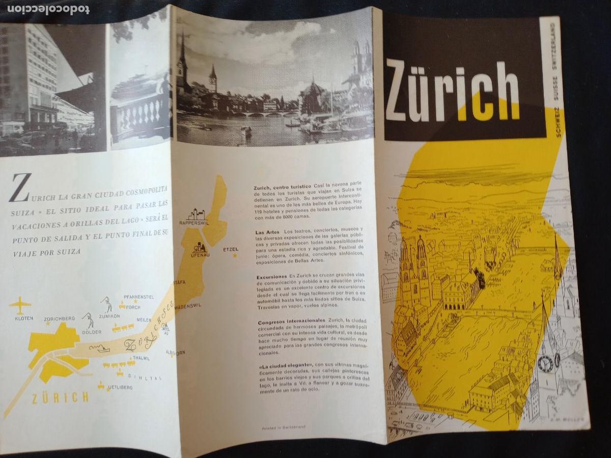 Tourismusbrosch&uuml;ren: Z&uuml;rich, Suiza. Folleto tur&iacute;stico en espa&ntilde;ol