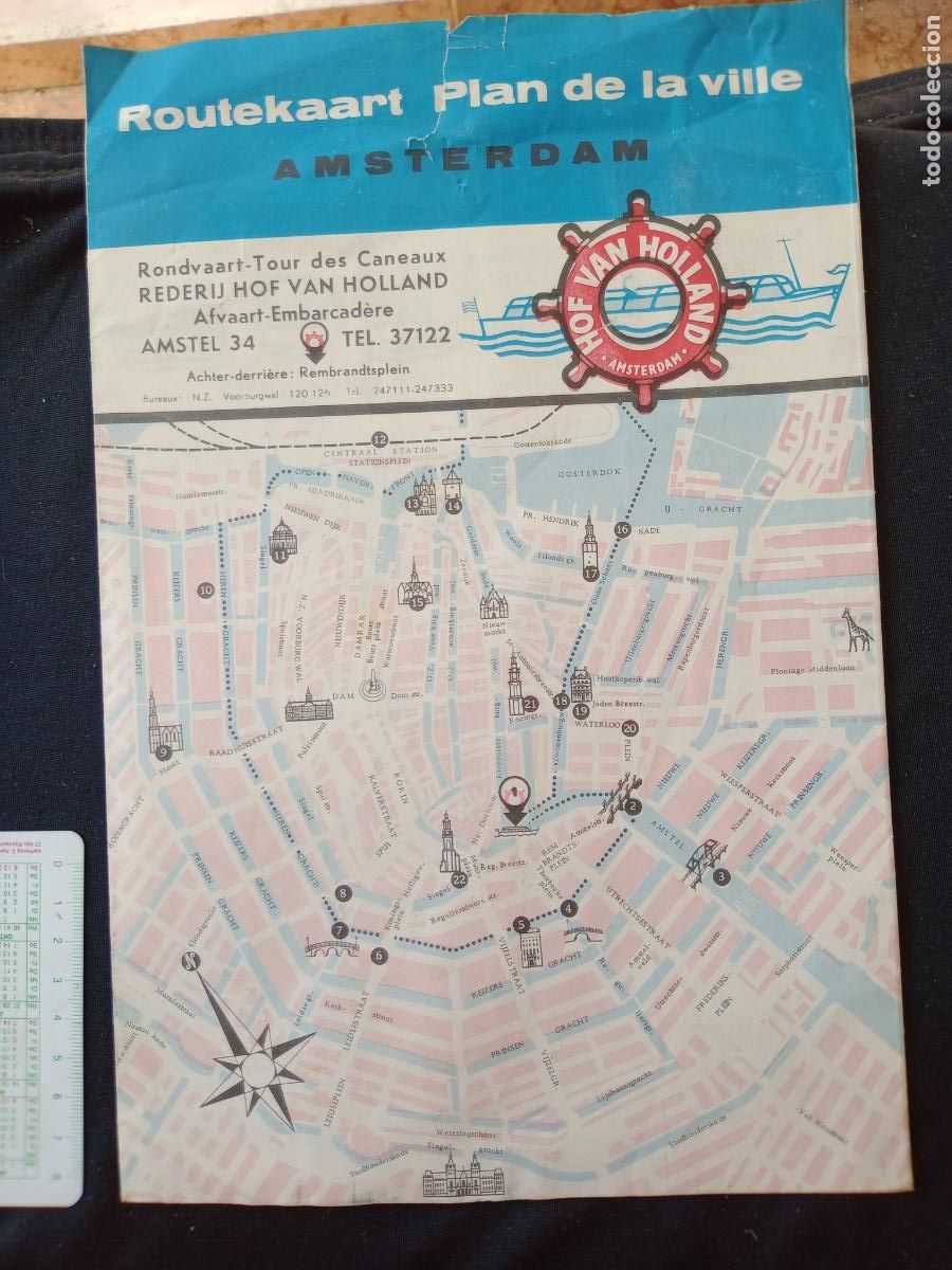 Tourismusbrosch&uuml;ren: Amsterdam, Holanda. Plano-gu&iacute;a