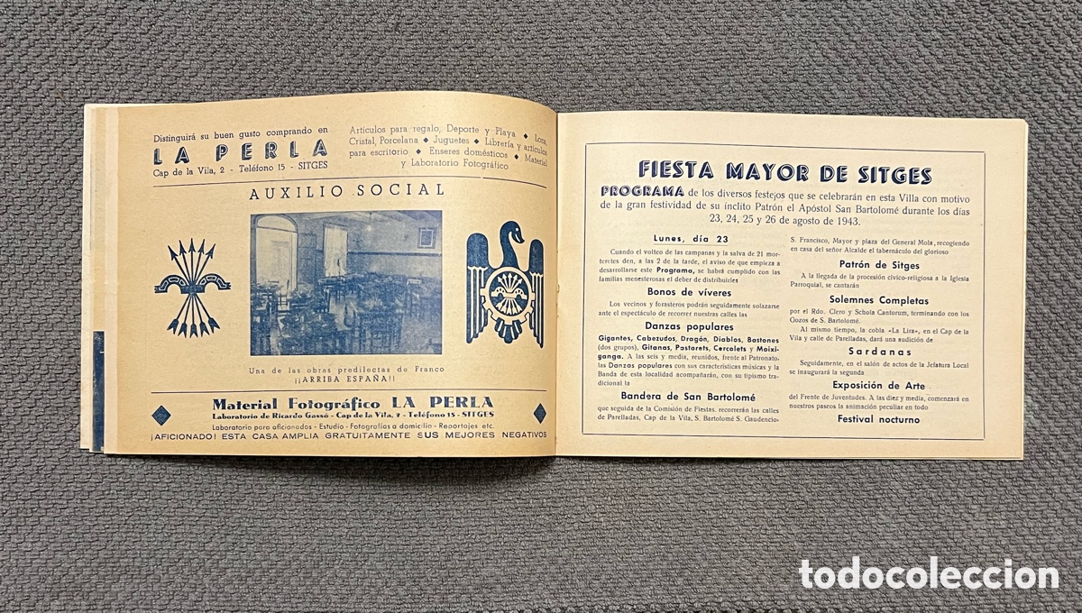 Folletos de turismo: SITGES.. Programa Fiesta Mayor (a.1943) SITGES PROGRAMA OFICIAL. Playa de Oro - Foto 5