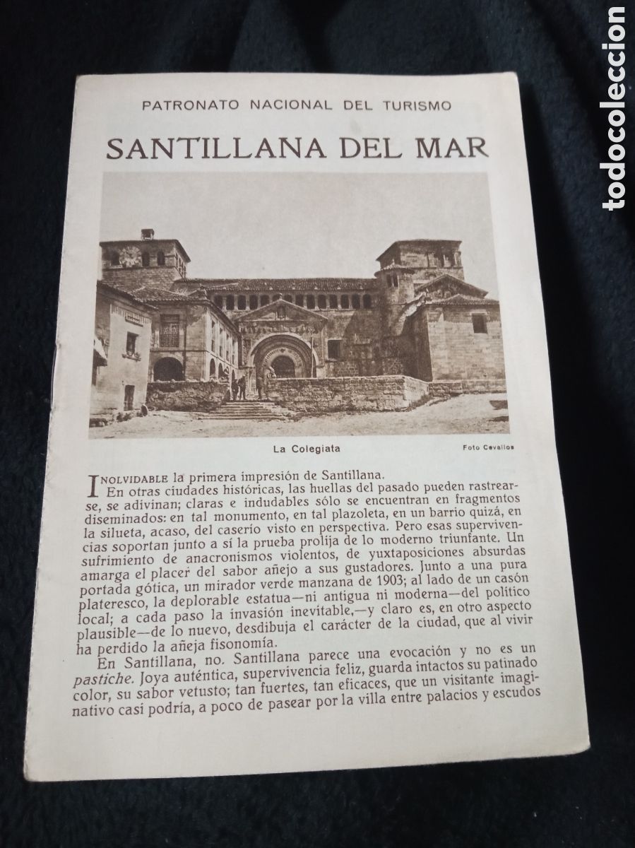 Folletos de turismo: Antiguo folleto, Patronato Nacional del Turismo, Santillana del Mar, d&eacute;cada de 1930