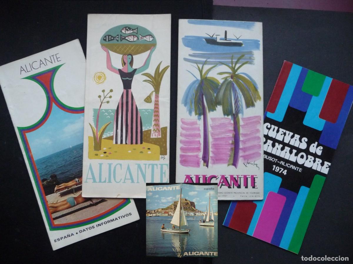 Brochures de tourisme: LOTE DE 5 FOLLETOS SOBRE ALICANTE. A&Ntilde;OS 50 A 70