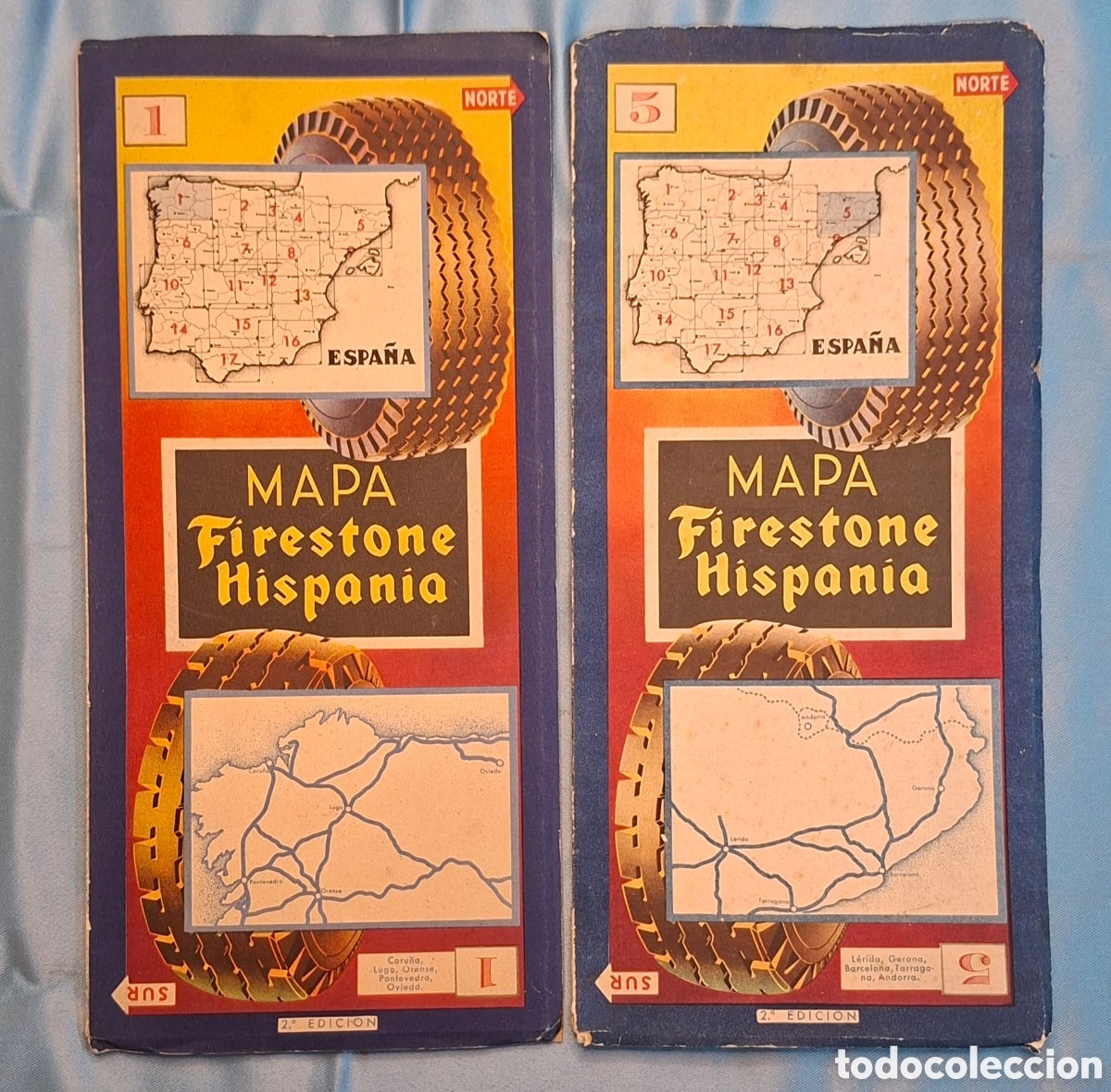 Folletos de turismo: Mapas Firestone Hispania (2 tomos) - Foto 2