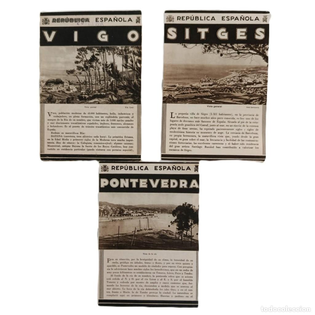 Folletos de turismo: LOTE 3 FOLLETOS TURISMO SEGUNDA REP&Uacute;BLICA ESPA&Ntilde;OLA (1931-1936) - SITGES, VIGO Y PONTEVEDRA - ORIGINA