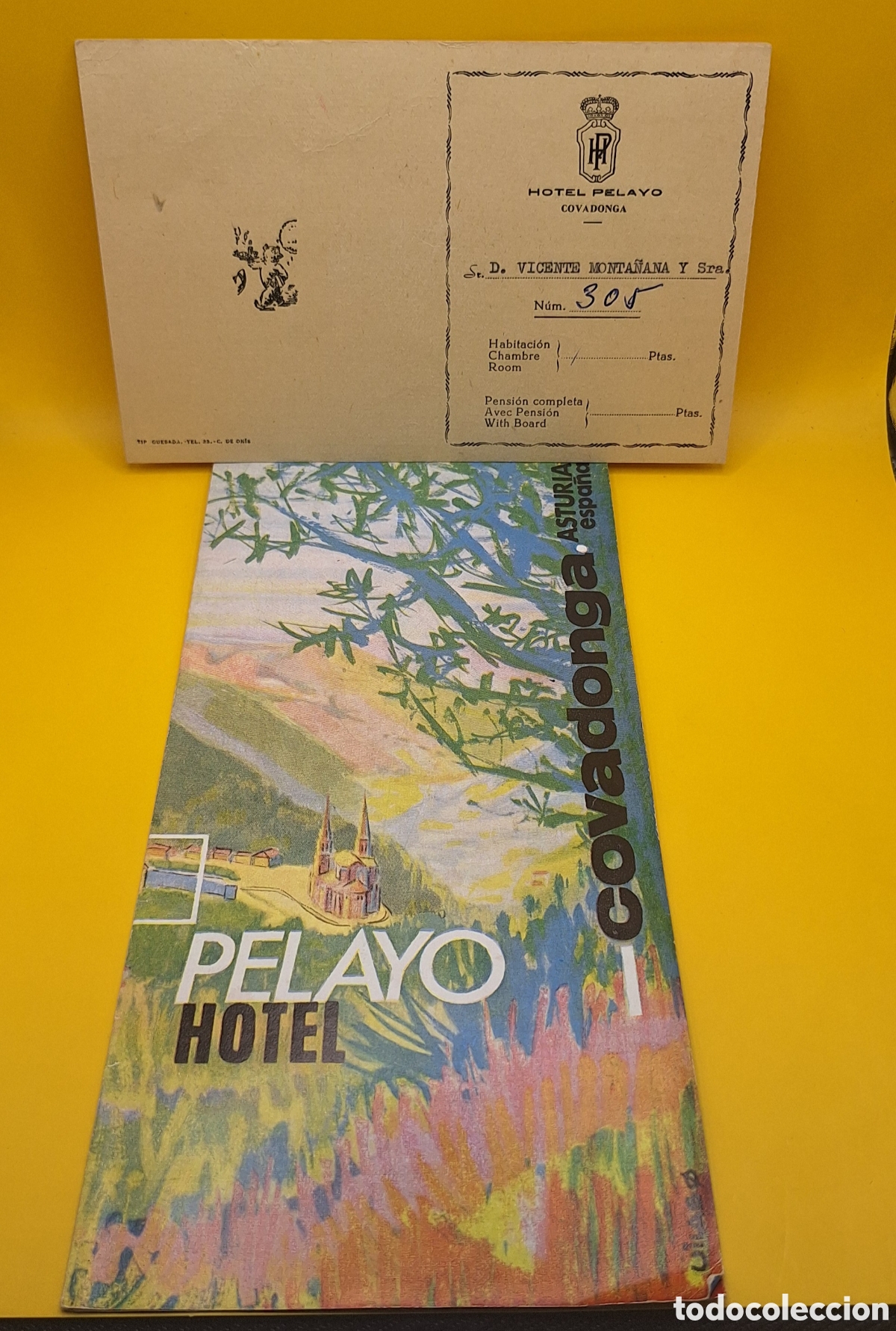 Folletos de turismo: Antiguo Cat&aacute;logo Publicitario Hotel Pelayo - Covadonga - Asturias -