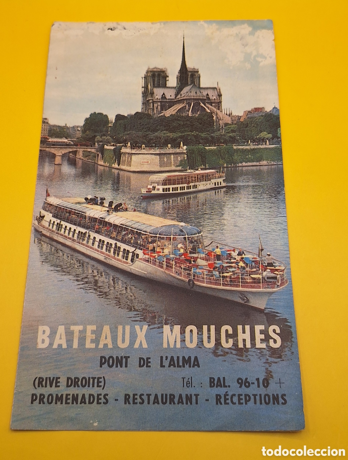 Tourismusbrosch&uuml;ren: Antiguo Folleto de Turismo Bateaux Mouches - Pont de L&aacute;lma - Francia - France -