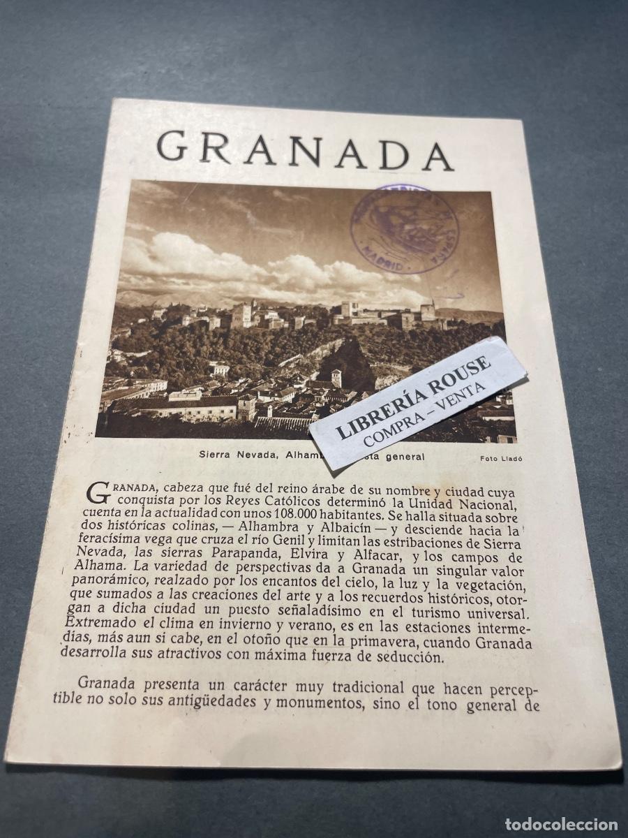 Folletos de turismo: P.T.N. PATRONATO NACIONAL DE TURISMO A&Ntilde;OS 30 - GRANADA - 8 PAG . 17X12 CM.